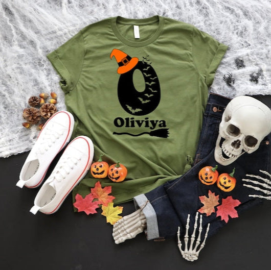 Personalized Alphabet Halloween T-Shirt: Custom Family Matching Shirts