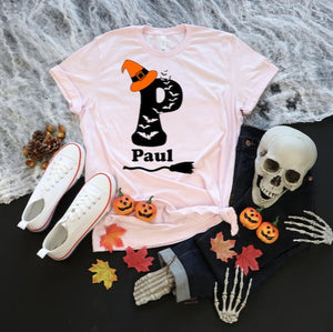 Personalized Alphabet Halloween T-Shirt: Custom Family Matching Shirts