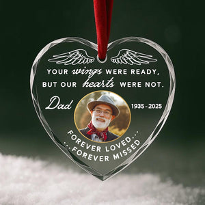 Your Wings Were Ready Memorial Ornament Personalized Loss of Dad Sympathy Gift Forever Loved, Forever Missed Keepsake