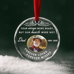Your Wings Were Ready Memorial Ornament Personalized Loss of Dad Sympathy Gift Forever Loved, Forever Missed Keepsake
