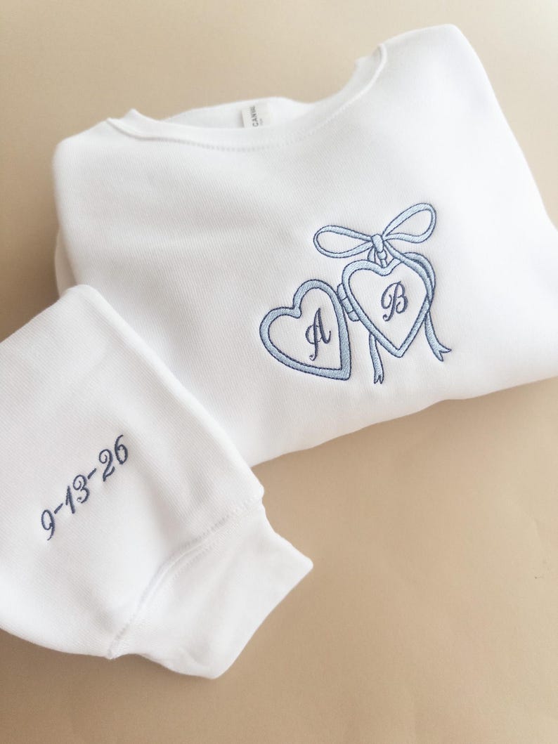 Custom Embroidered Coquette Bride Sweatshirt, Future Mrs Sweatshirt, Gift for Fiancee, Custom Bride Sweater, Bridal Shower Gift for Bride
