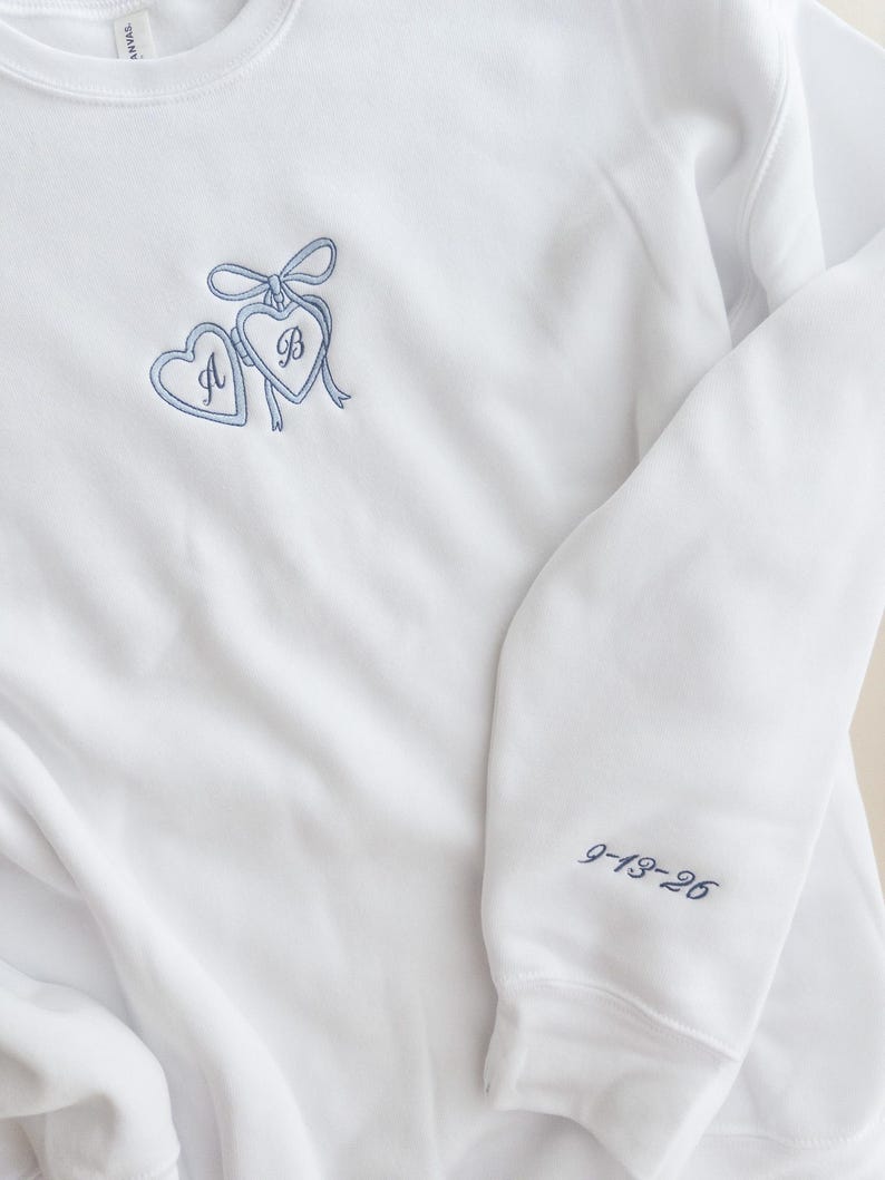 Custom Embroidered Coquette Bride Sweatshirt, Future Mrs Sweatshirt, Gift for Fiancee, Custom Bride Sweater, Bridal Shower Gift for Bride