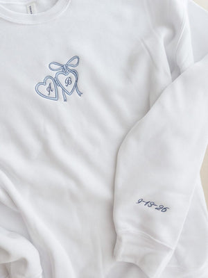 Custom Embroidered Coquette Bride Sweatshirt, Future Mrs Sweatshirt, Gift for Fiancee, Custom Bride Sweater, Bridal Shower Gift for Bride