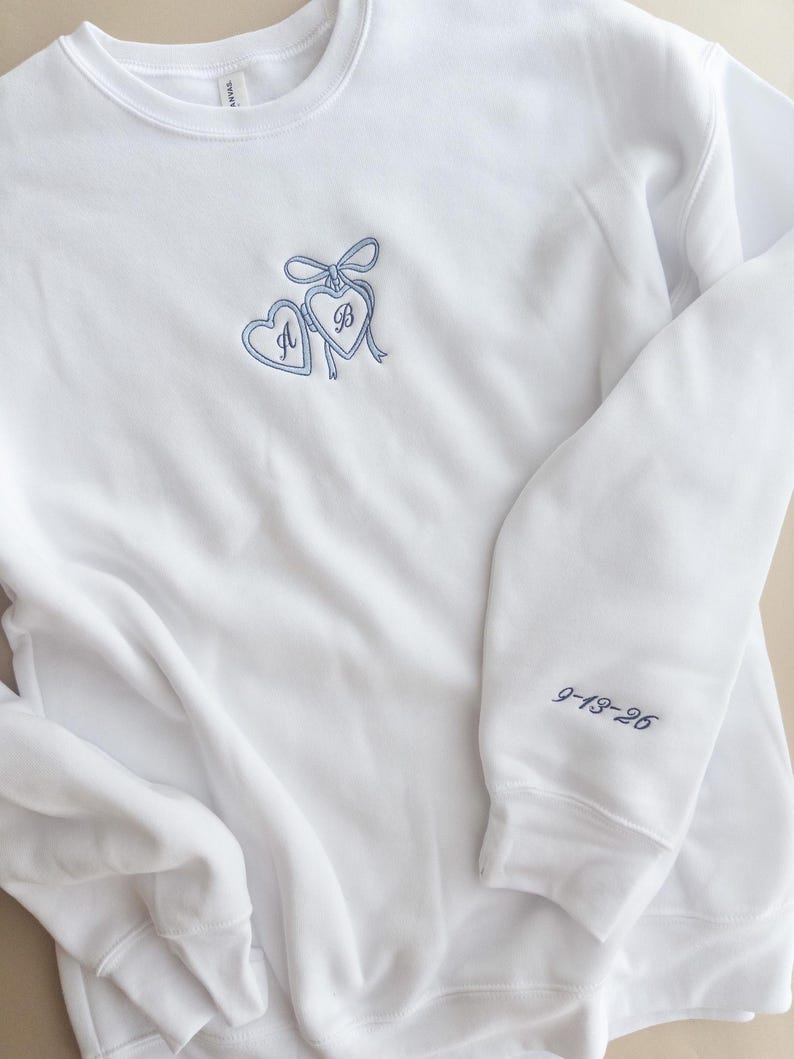 Custom Embroidered Coquette Bride Sweatshirt, Future Mrs Sweatshirt, Gift for Fiancee, Custom Bride Sweater, Bridal Shower Gift for Bride