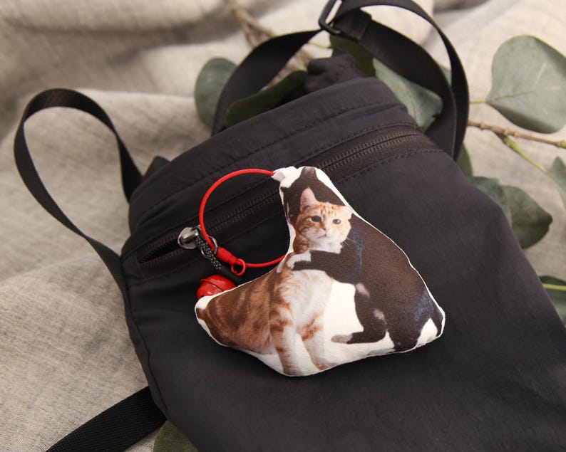 Custom Pet Shaped Pillow Keychain- Personalized Dog Outline Photo Bag Charm, 3d Photo Pillow, Cat Plushie Keychain, Pet Memorial Gift