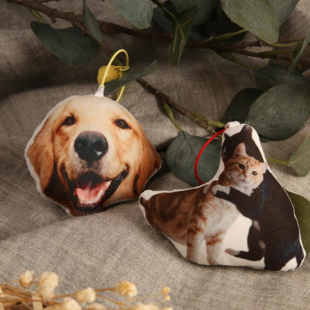Custom Pet Shaped Pillow Keychain- Personalized Dog Outline Photo Bag Charm, 3d Photo Pillow, Cat Plushie Keychain, Pet Memorial Gift