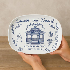 Custom Wedding Venue Platter Personalized Decorative Keepsake Plate with Names, Date & Location Wedding Gift Reception DECOR only