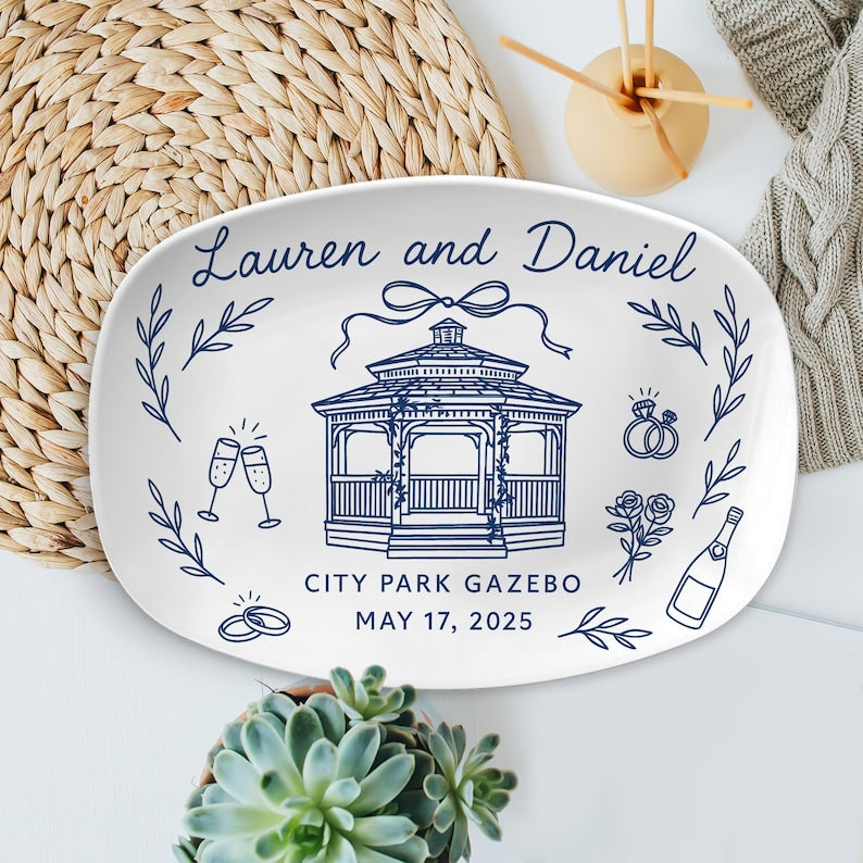 Custom Wedding Venue Platter Personalized Decorative Keepsake Plate with Names, Date & Location Wedding Gift Reception DECOR only