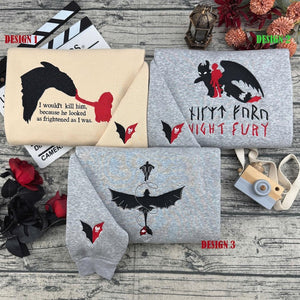 The Night Fury Dragon HTTYD Embroidered T-Shirt, How To Train Dragon Matching Sweater,Dragon Trainer Disney Embroidery Hoodie il_794xN.7011024303_o6bv.jpg
