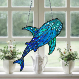 Whale Shark ACRYLIC suncatcher, Whale Window Hangings, Not Glass, Gift For Her, Home Decor, Sea animal Decor