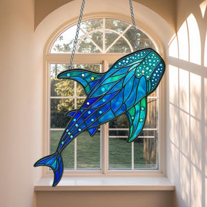 Whale Shark ACRYLIC suncatcher, Whale Window Hangings, Not Glass, Gift For Her, Home Decor, Sea animal Decor