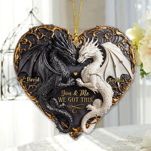 Personalized You and Me We Got This Acrylic Ornament, Dragon Couple Halloween Ornament, Couple Xmas Ornament, Couple Keepsake Gift