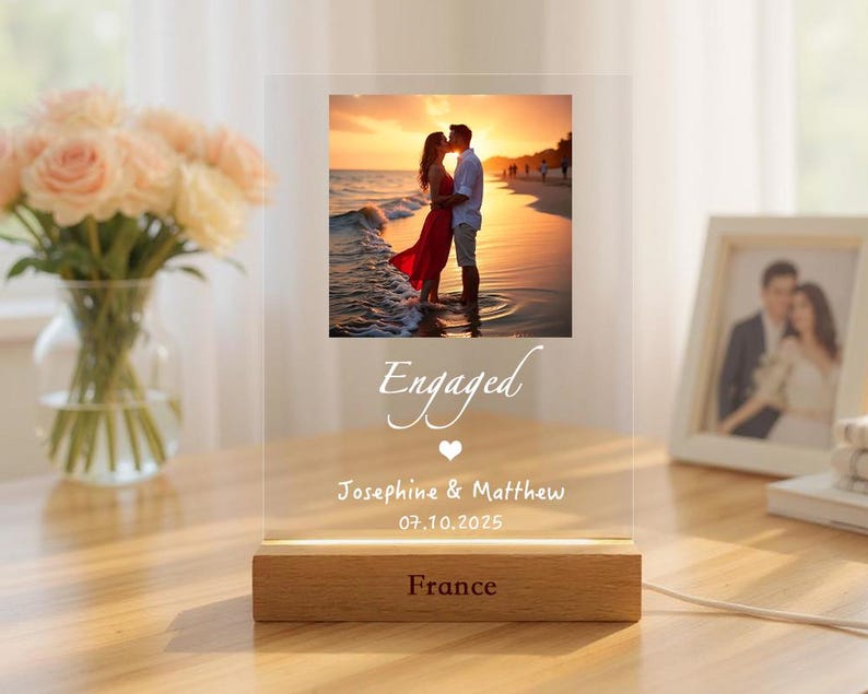 Personalized Engaged Gifts | Custom Engagement Gifts for Couple | Engagement Frame | Custom Gift | Anniversary Birthday Wedding Gifts