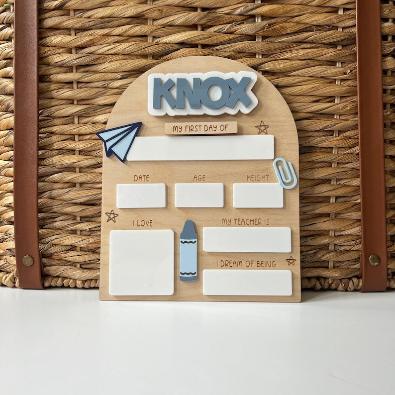 First Day of School Sign | Last Day Of Changeable Back to School Sign | Personalized 1st Day of School Sign | Custom Wood Acrylic School