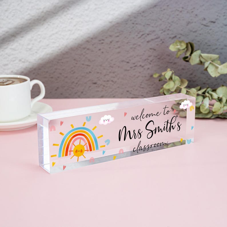 Teacher Gifts,Teacher Appreciation Gifts,Custom Teacher Desk Name Plate,Teacher Plaque,Thank You Teacher,Teacher Name Sign,Leaving School