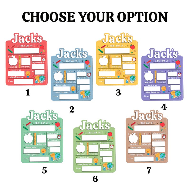 Personalized First Day of School Sign for Kid Customized Wooden Back to School Board Photo Prop Toddler Keepsake Gift for Boy Girl Classroom