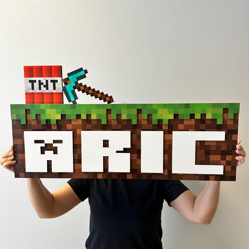 Mining Door Name Sign, Game Room Door Sign, Kids Room Sign, Mine Sign, Gamer Gift, Gamer Door Sign, Kids Room Wall Decor, 3D