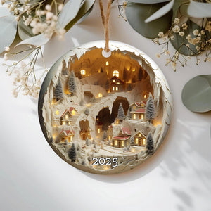 2025 Christmas Ornament, Christmas Ornaments, Christmas Decoration, Heirloom Keepsake, Round Ceramic, Gift Idea 2025