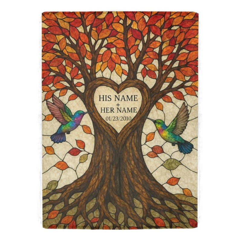 Personalized Anniversary Blanket: Tree of Life Couple Keepsake