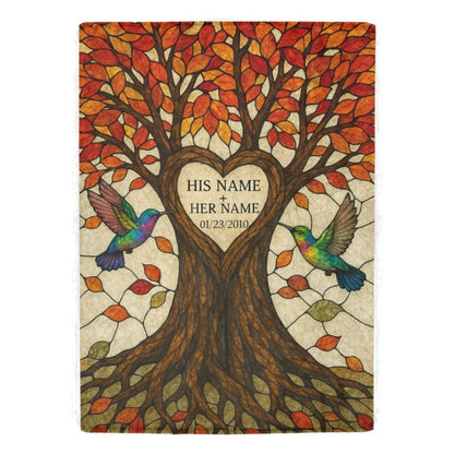 Personalized Anniversary Blanket: Tree of Life Couple Keepsake