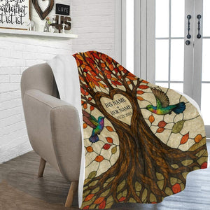 Personalized Anniversary Blanket: Tree of Life Couple Keepsake