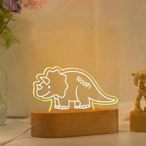 Custom Cute Dinosaur Night Light with Name,Baby First Birthday Gift,Led Acrylic Night Light,Gifts For Kids,Baby Nursery Decor,New Baby Gifts