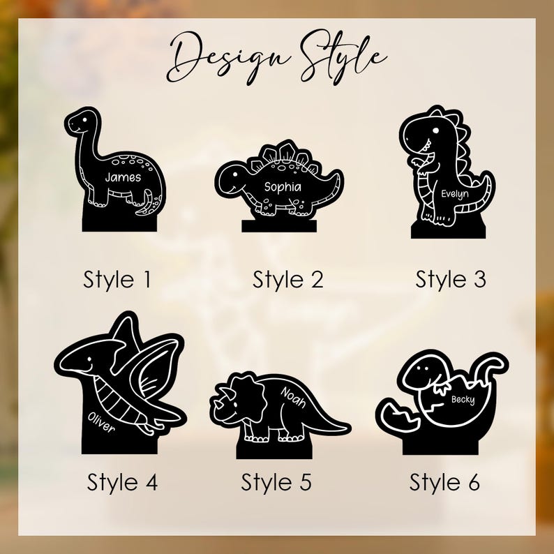 Custom Cute Dinosaur Night Light with Name,Baby First Birthday Gift,Led Acrylic Night Light,Gifts For Kids,Baby Nursery Decor,New Baby Gifts