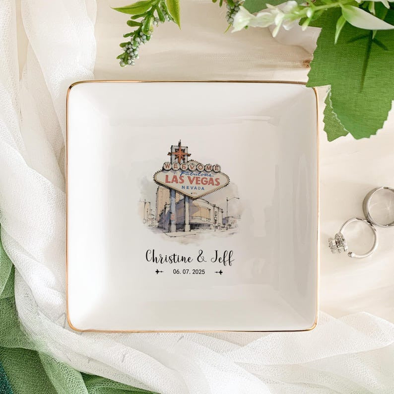 Destination Wedding Ring Dish, Amalfi Coast Wedding Jewelry Holder, Italy Wedding Favors, Wedding Location Keepsake, Engagement Gift
