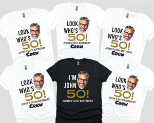 Custom 50th Birthday Face Shirt: Matching Party Group Tee