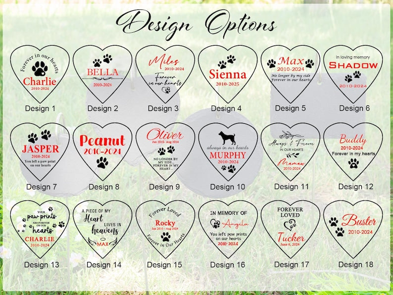 Laser Engraved Pet Memorial Stone, Garden Hanging Mourning Plaque with Easy Installation Stake, Outdoor Memorial Gift for Departed Pets