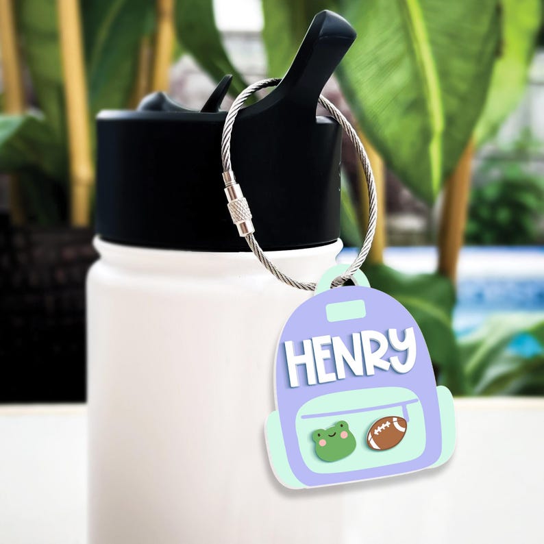 Personalized Back To School Kids Gift, Custom Kids Name Backpack Tag, Cute Backpack Alphabet Name Tag, First Day Of School Kids Bag Tag Gift