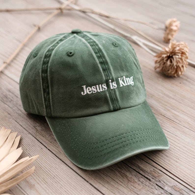 Jesus Is King Hat Christian Embroidered Dad Cap, Faith Baseball Cap, Religious Gift for Men & Women il_794xN.7018938665_mg59.jpg