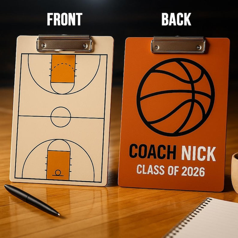 Personalized Sports Coach Clipboard Customized Acrylic Gift for Him or Her Football Basketball Soccer Hockey Coach Custom Name Class of 2026
