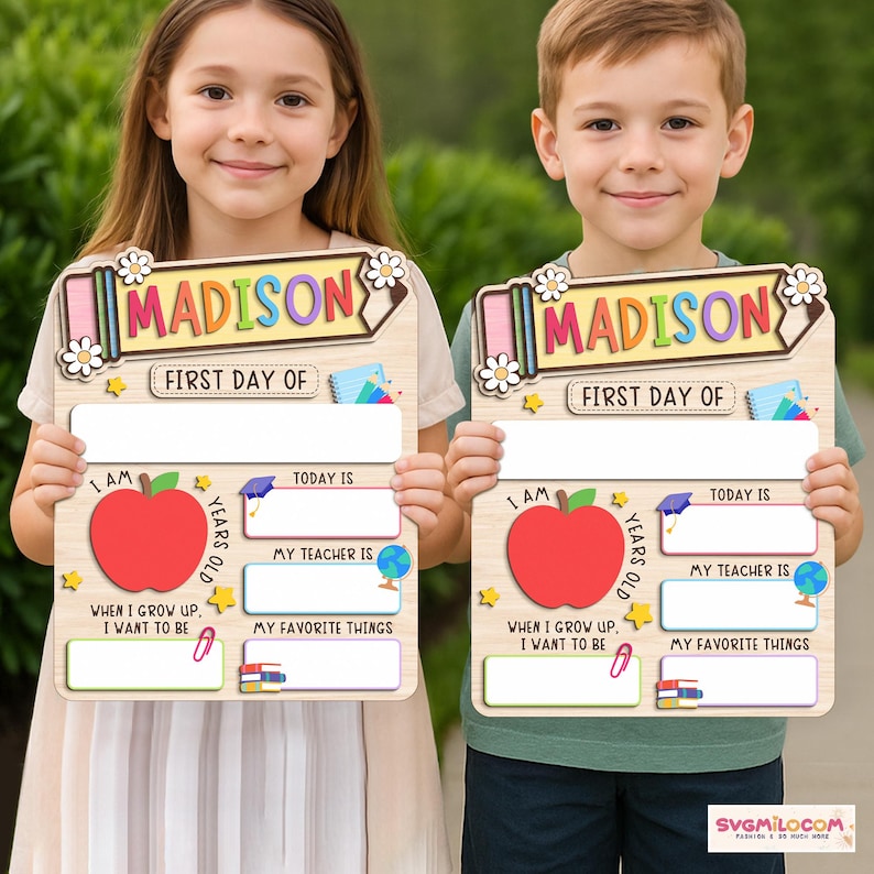 Personalized First Day Of School Sign, Back To School Wood Acrylic Sign, 1st Day of School Board, First and Last Day Of Kindergarten Wood Sign