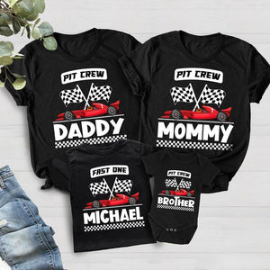 Fast One Pit Crew Birthday Shirt, Car Race Birthday Tee, Birthday Boy Shirt, Family First Birthday Party Shirts, Fast One 1st Birthday Shirt