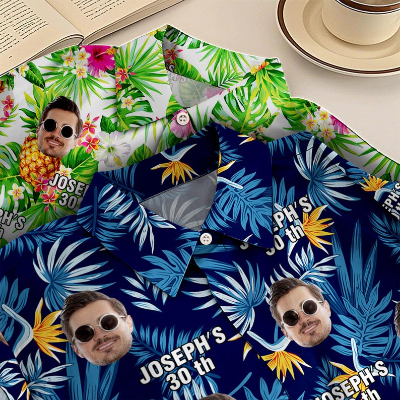 Custom Face Hawaiian Shirt: Personalized Photo Birthday Gift