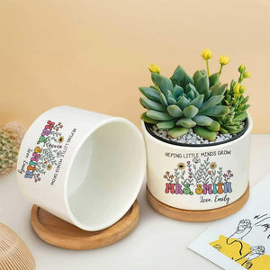 Personalized Plant Pot For Teacher, Back To School Gift, Teacher Plant Pot, Teacher Appreciation Gift, Teacher Keepsake, Plant Lover Gifts