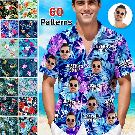 Custom Face Hawaiian Shirt: Personalized Photo Birthday Gift