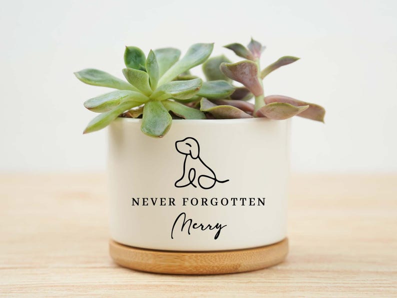 Pet memorial planter, dog memorial, loss of pet gift, personalized gift flower pot, loss of dog, pet memorial gift