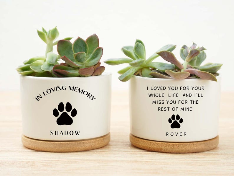 Pet memorial planter, dog memorial, loss of pet gift, personalized gift flower pot, loss of dog, pet memorial gift