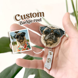 Custom Dog Badge Reel Pet Badge Reel - Nurse Badge Reel with Your Photo - Personalized Funny Badge Reel for Nurse Gifts