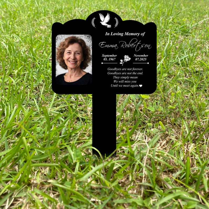 Custom Photo Grave Marker,Perspnalised Picture Grave Sign,Loss Of Loved One Garden Stake,Outdoor Memorial Plaque Gifts,Sympathy Remembrance