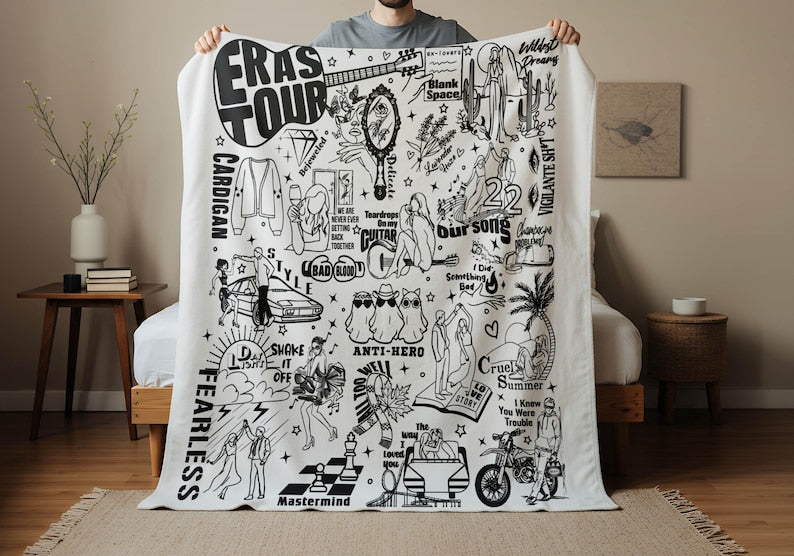 Custom Music Album Art Blanket, Song Lyrics, Personalized Gift