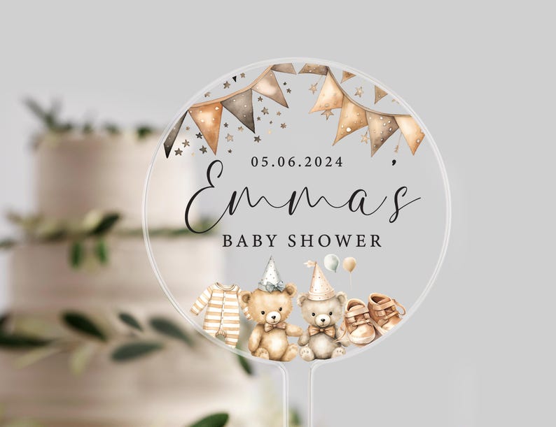 Personalised Baby Shower Cake Topper | Baby Shower | Cake Topper | Baby Shower Cake | Cute Cake Topper | Baby Shower Cake | Cake Topper