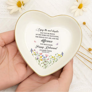 Custom Retirement Jewelry Dish, Personalized Retirement Gifts for Women, Happy Retirement Gift, Nurse Retirement-Teacher Retirement Gift