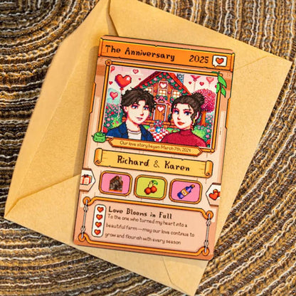 Custom Stardew Valley Card - Personalized Couples Gifts - Anniversary Gift - Couple Anniversary - Gift for Him Her- Gift for Farming Gamer