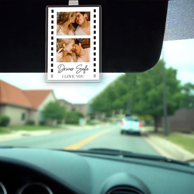 Personalized Photo Car Visor Clip, Boyfriend Christmas Gifts, Drive Safe Gift, Husband Gift, Valentines Day Gift for Boyfriend, Gift for Him