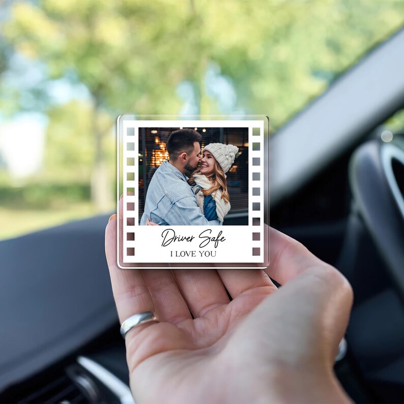 Personalized Photo Car Visor Clip, Boyfriend Christmas Gifts, Drive Safe Gift, Husband Gift, Valentines Day Gift for Boyfriend, Gift for Him