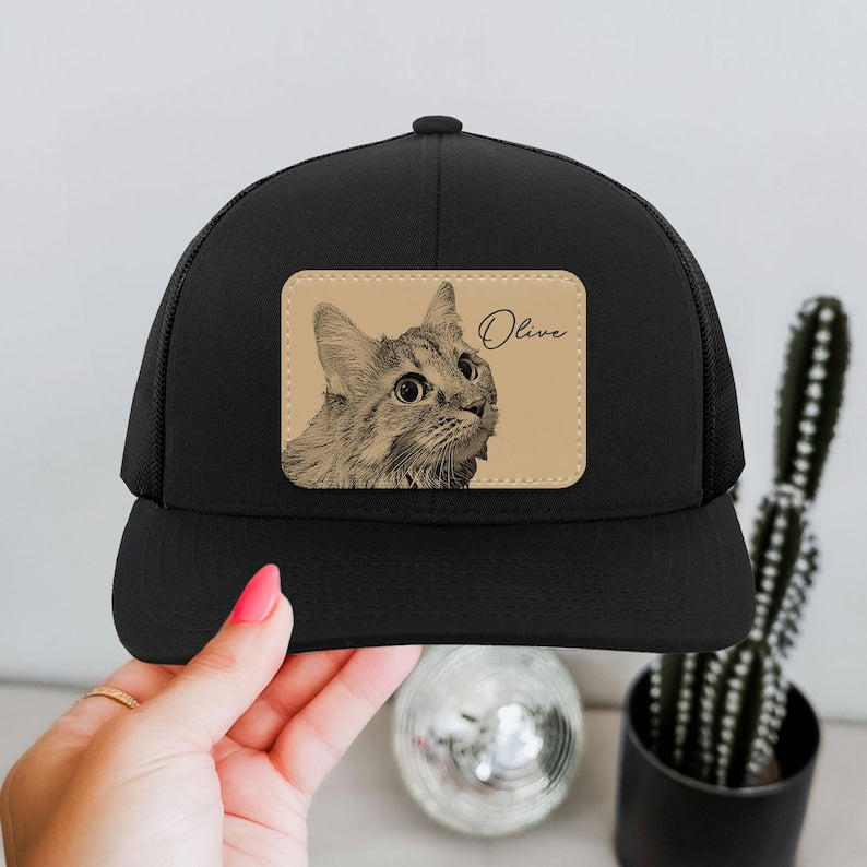 Custom Pet Photo Trucker Hat: Personalized Dog Mom & Cat Dad Gift
