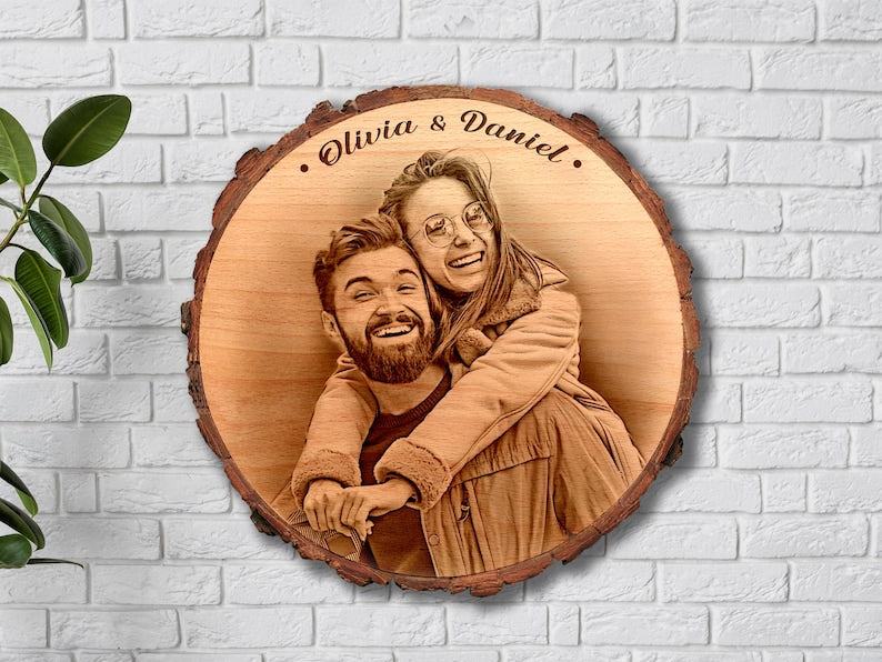Personalized Photo on Wood | Custom wooden photo Art Large |Burned Wood Picture| Wedding, Anniversary, Valentine s, Couple Gift